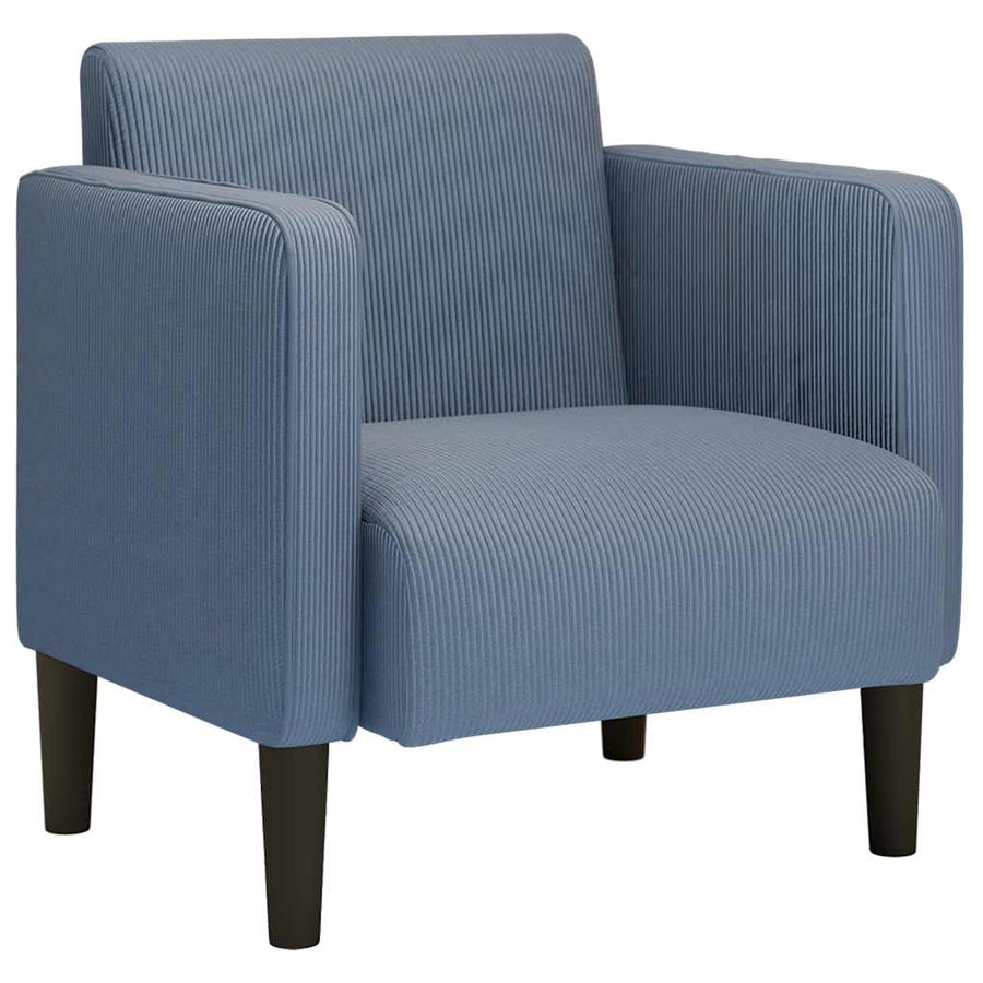 Fauteuil met armleuningen 54 cm corduroy stof blauw
