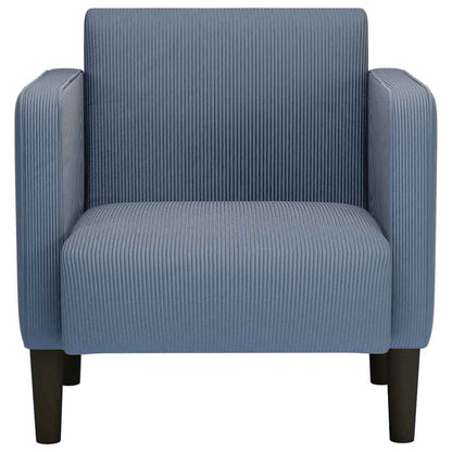 Fauteuil met armleuningen 54 cm corduroy stof blauw