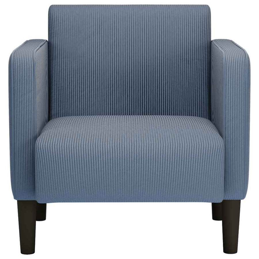 Fauteuil met armleuningen 54 cm corduroy stof blauw
