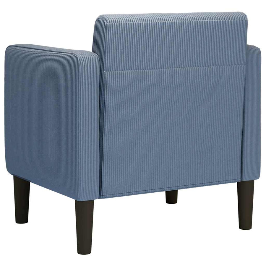 Fauteuil met armleuningen 54 cm corduroy stof blauw