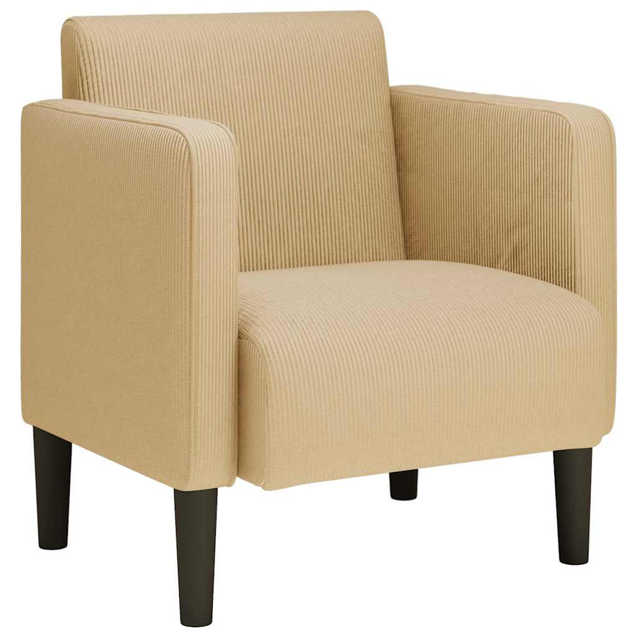 Fauteuil met armleuningen 54 cm corduroy stof lichtgroen grijs