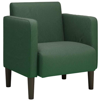 Fauteuil met armleuningen 54 cm corduroy stof jungle groen