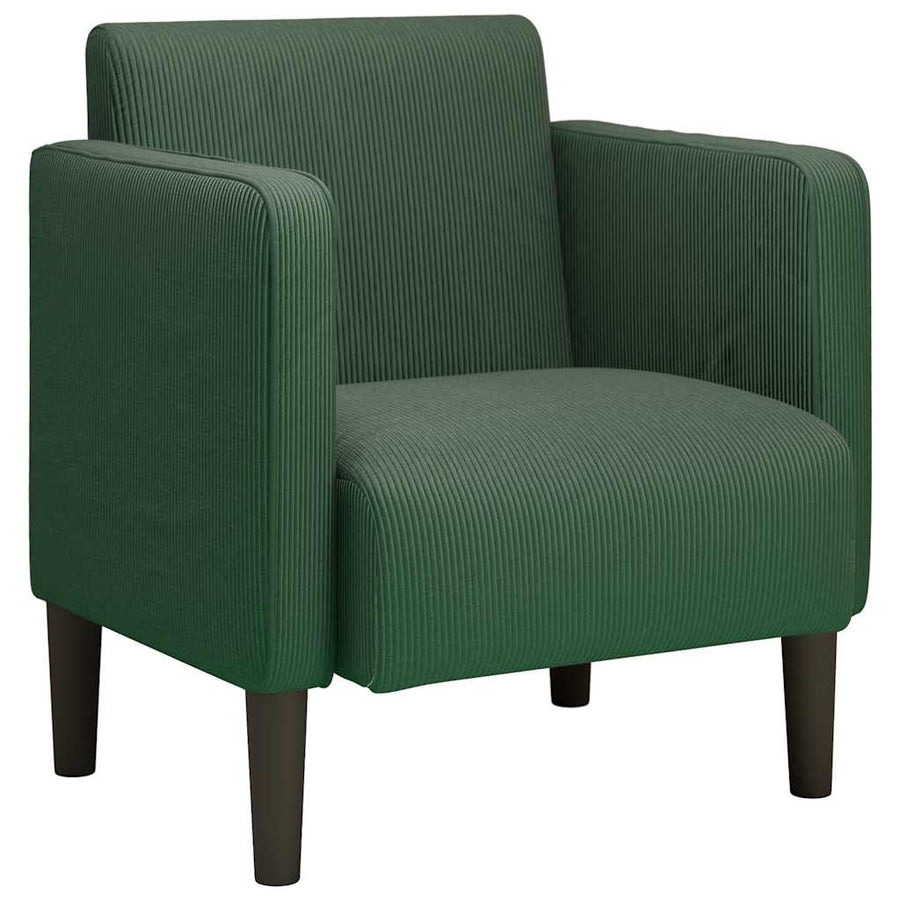 Fauteuil met armleuningen 54 cm corduroy stof jungle groen