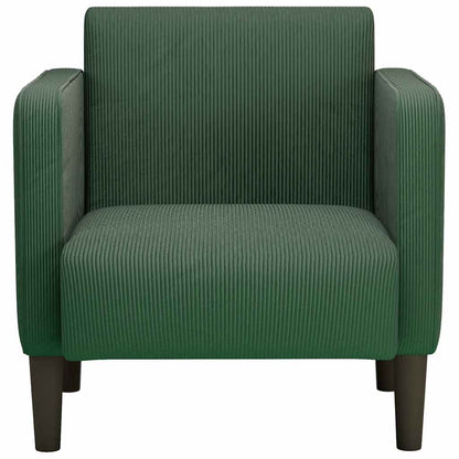 Fauteuil met armleuningen 54 cm corduroy stof jungle groen