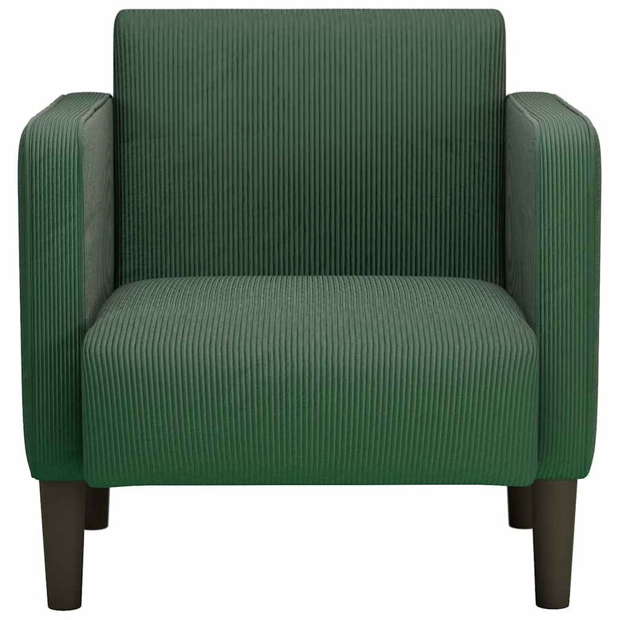 Fauteuil met armleuningen 54 cm corduroy stof jungle groen