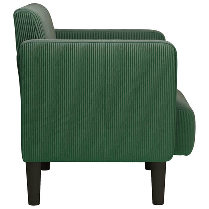 Fauteuil met armleuningen 54 cm corduroy stof jungle groen
