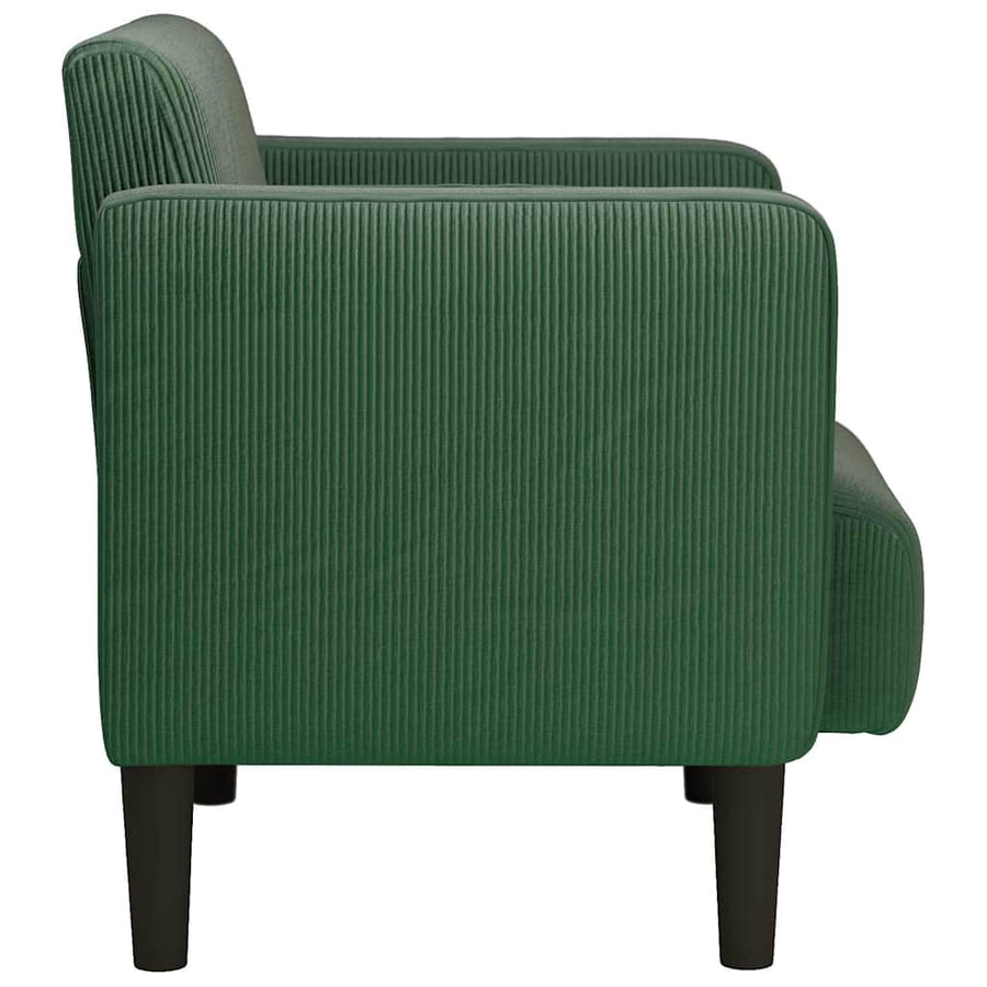 Fauteuil met armleuningen 54 cm corduroy stof jungle groen