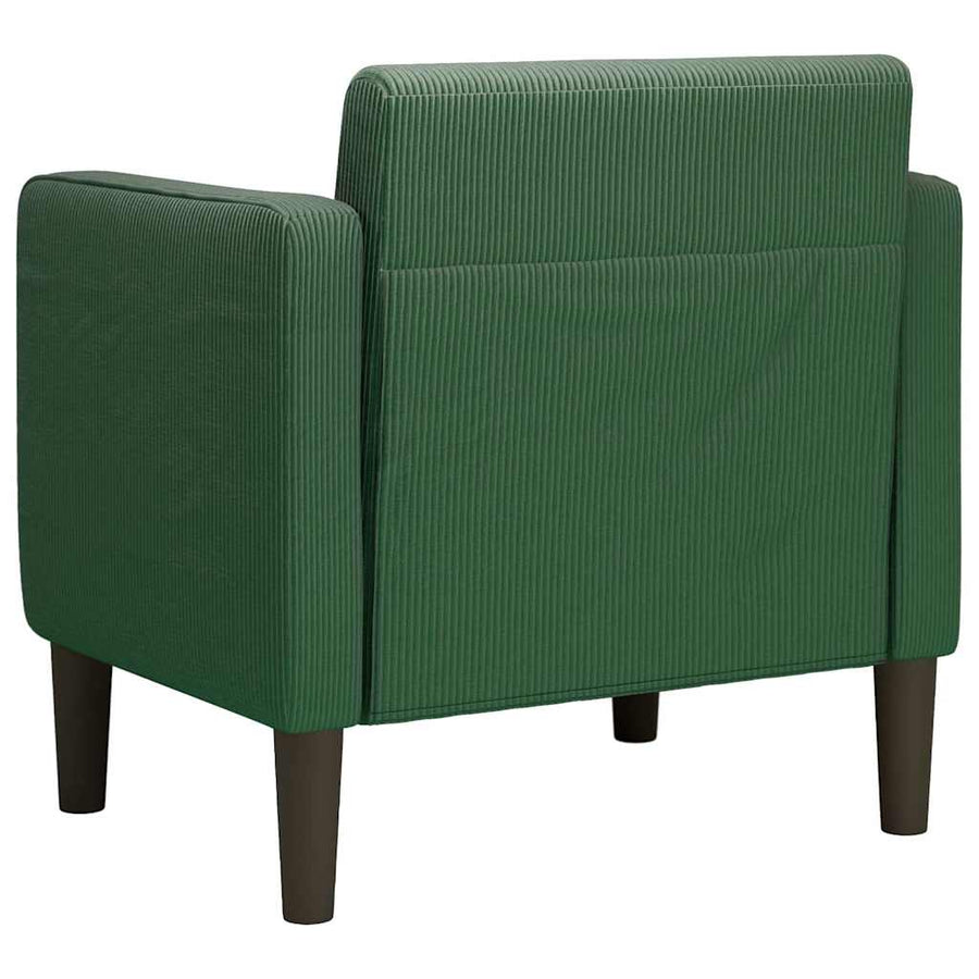 Fauteuil met armleuningen 54 cm corduroy stof jungle groen