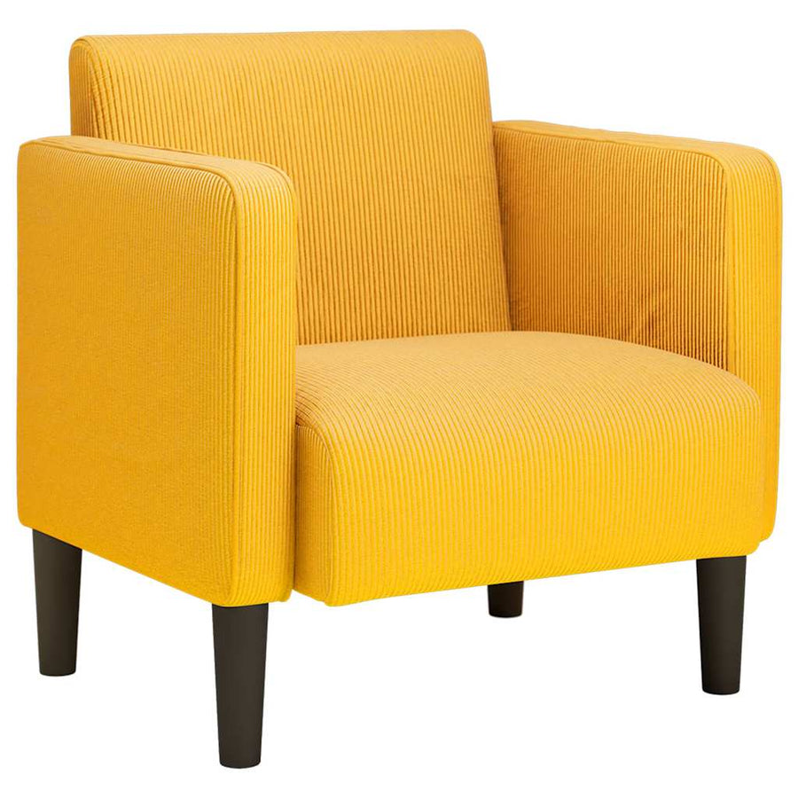 Fauteuil met armleuningen 54 cm corduroy stof lichtgeel
