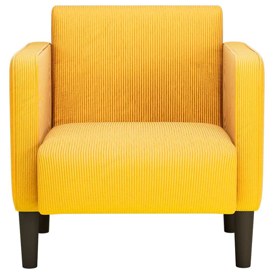 Fauteuil met armleuningen 54 cm corduroy stof lichtgeel