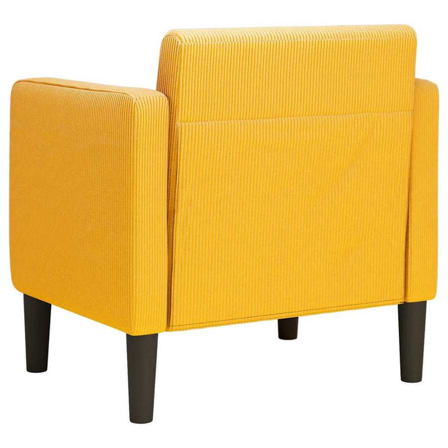 Fauteuil met armleuningen 54 cm corduroy stof lichtgeel