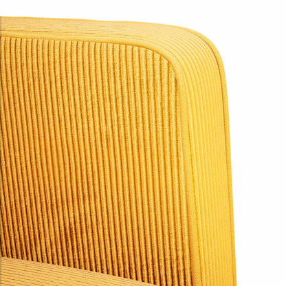 Fauteuil met armleuningen 54 cm corduroy stof lichtgeel