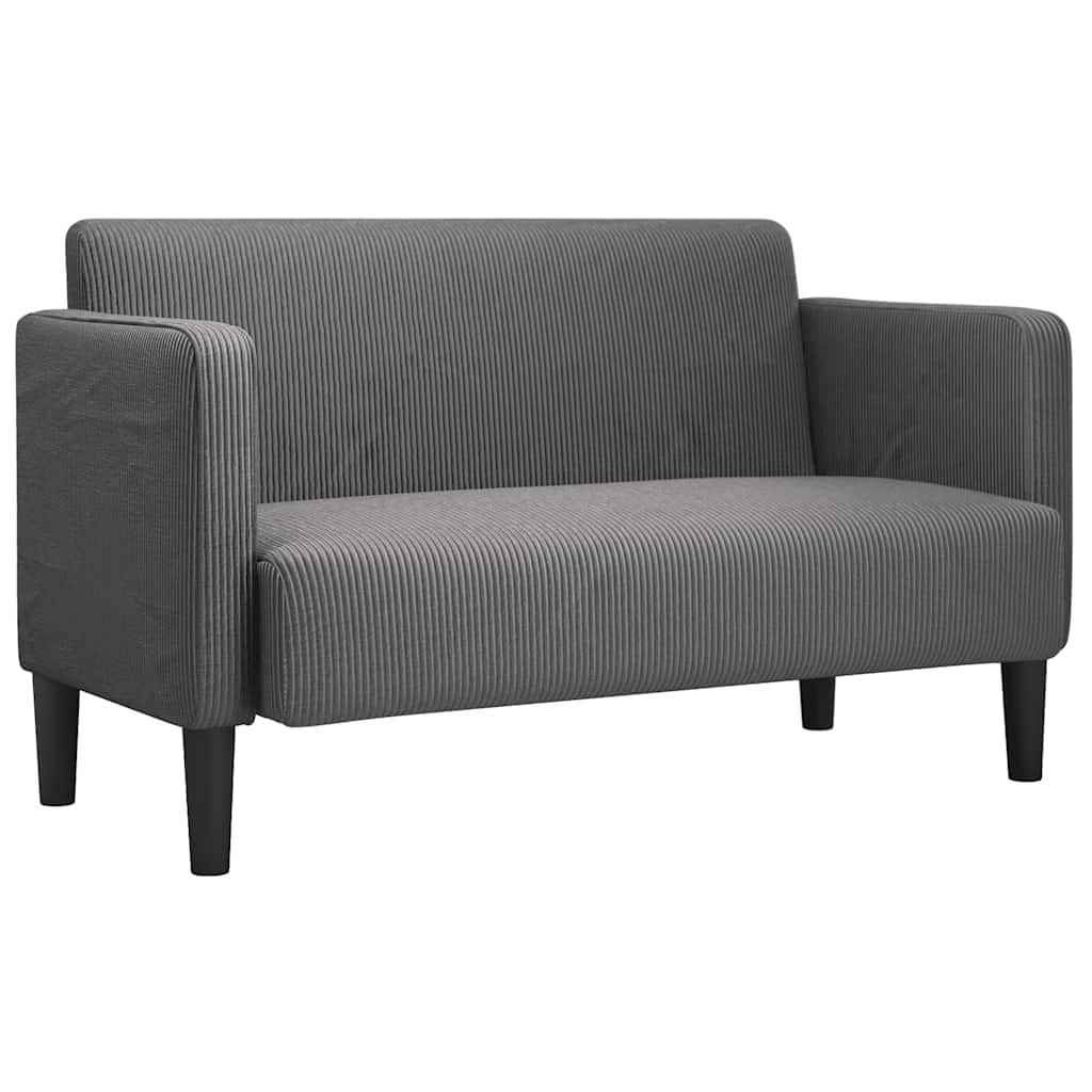 Loveseat bank 109 cm corduroy stof donkergrijs
