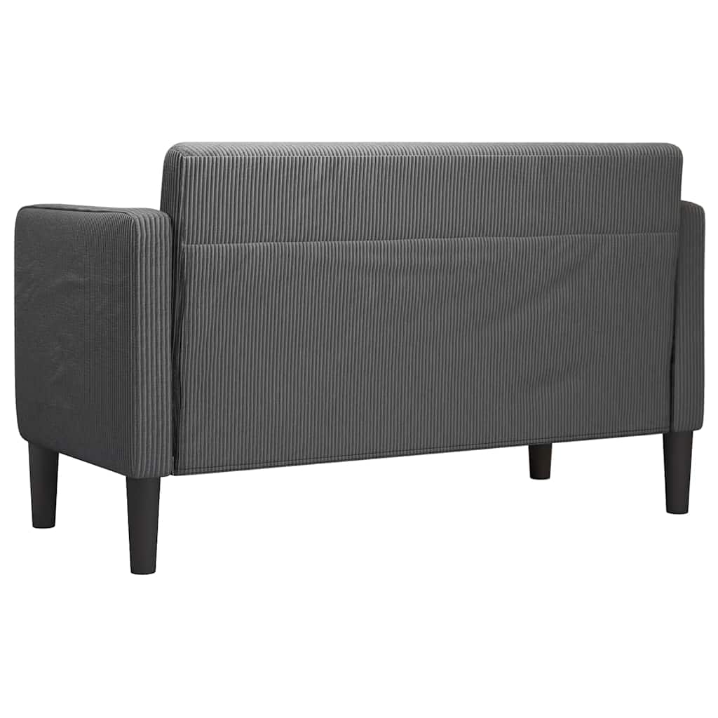 Loveseat bank 109 cm corduroy stof donkergrijs