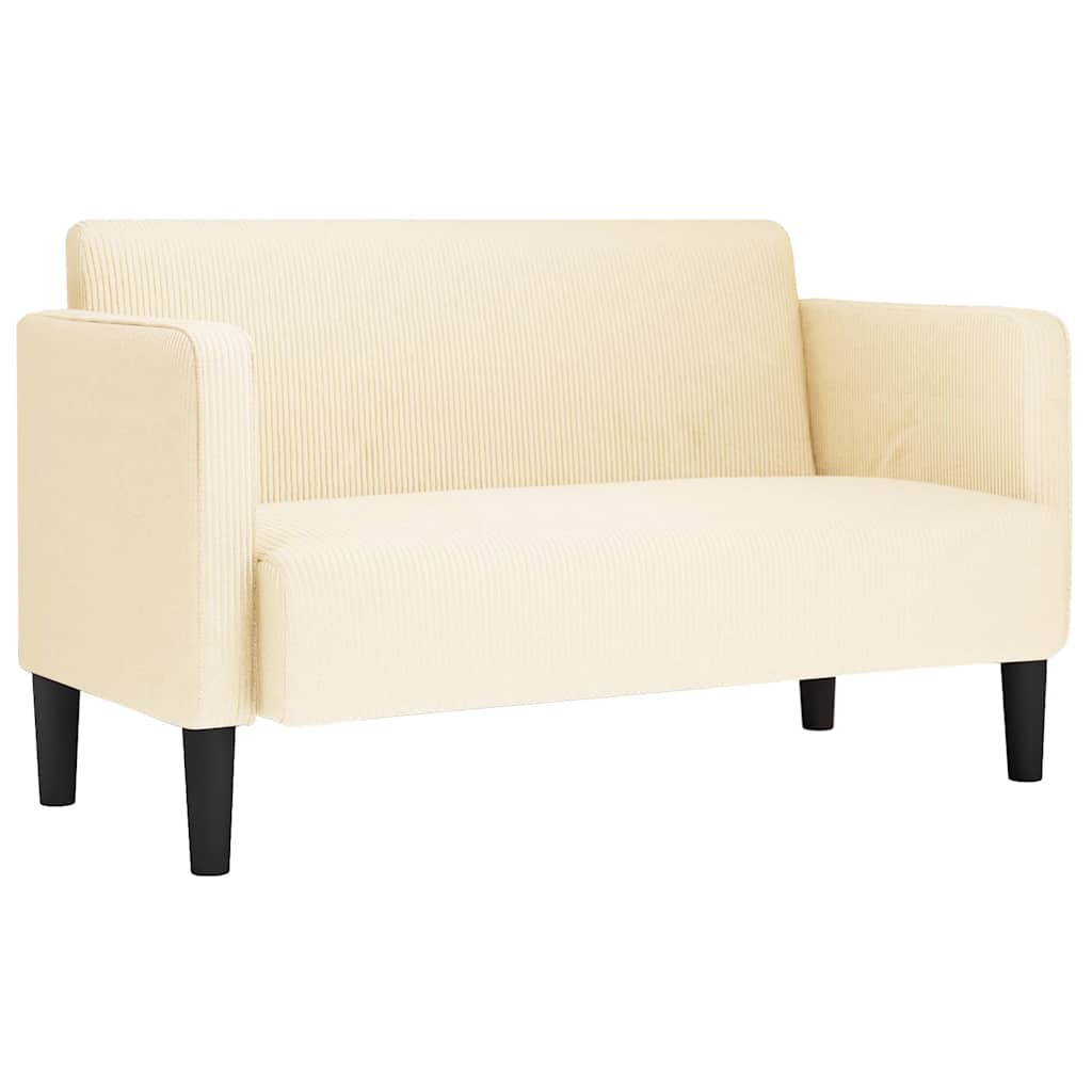 Loveseat bank 109 cm corduroy stof crèmekleurig