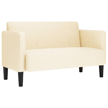 Loveseat bank 109 cm corduroy stof crèmekleurig