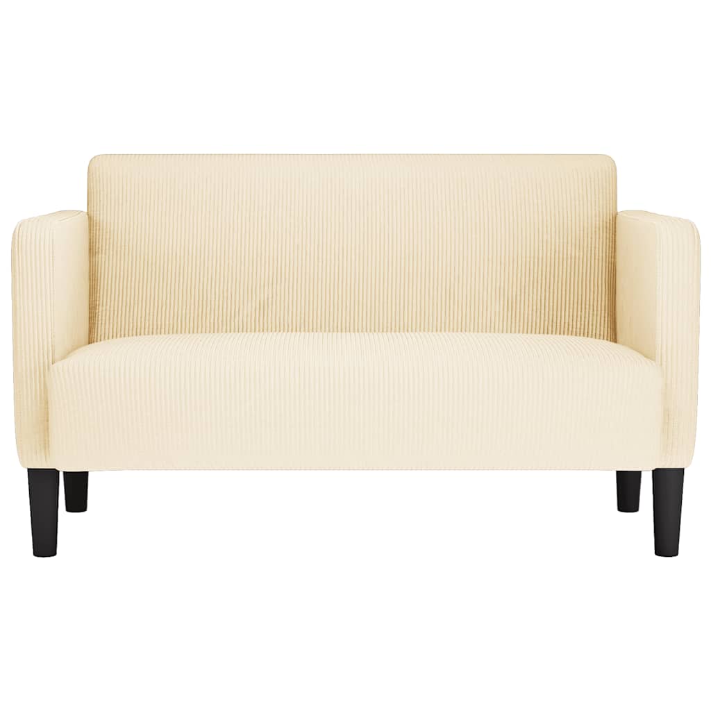 Loveseat bank 109 cm corduroy stof crèmekleurig