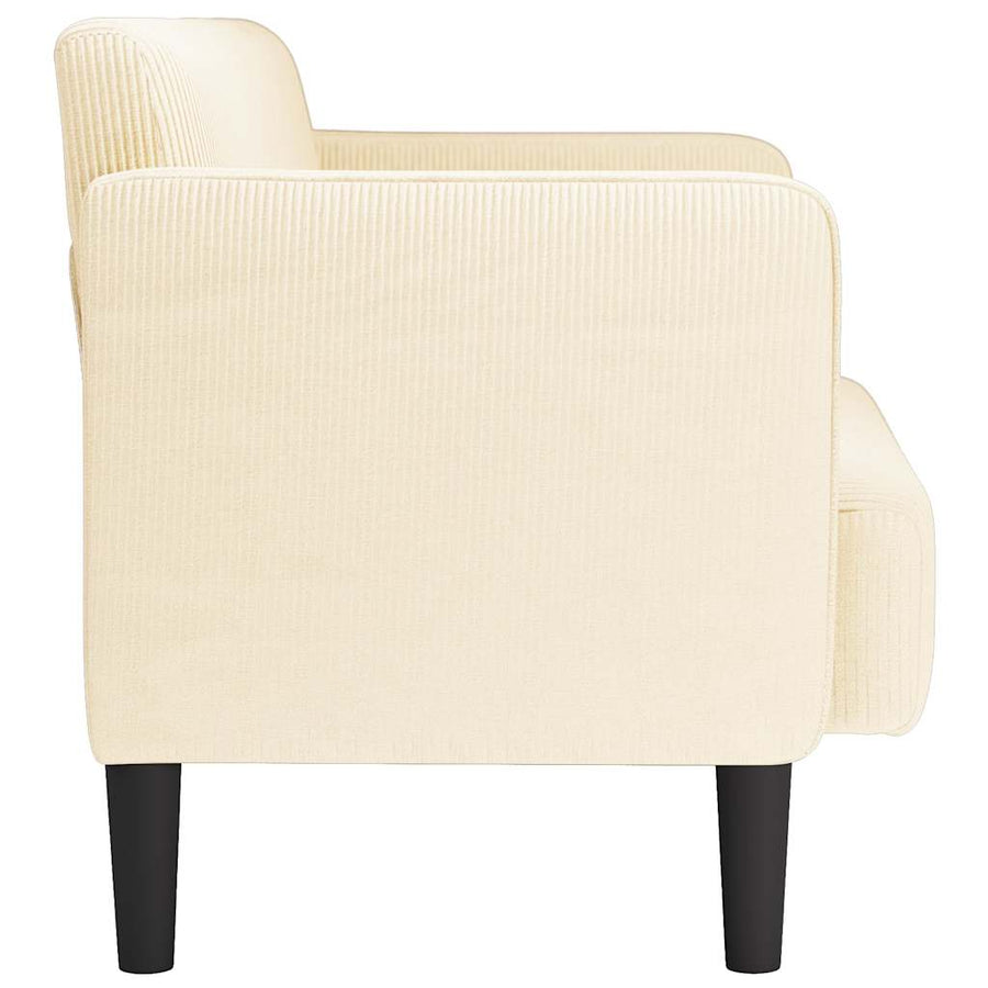 Loveseat bank 109 cm corduroy stof crèmekleurig