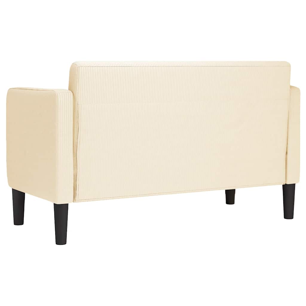 Loveseat bank 109 cm corduroy stof crèmekleurig