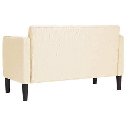 Loveseat bank 109 cm corduroy stof crèmekleurig