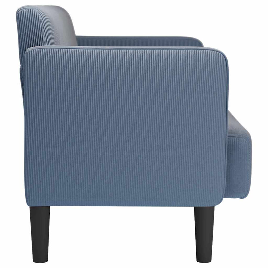 Loveseat bank 109 cm corduroy stof blauw