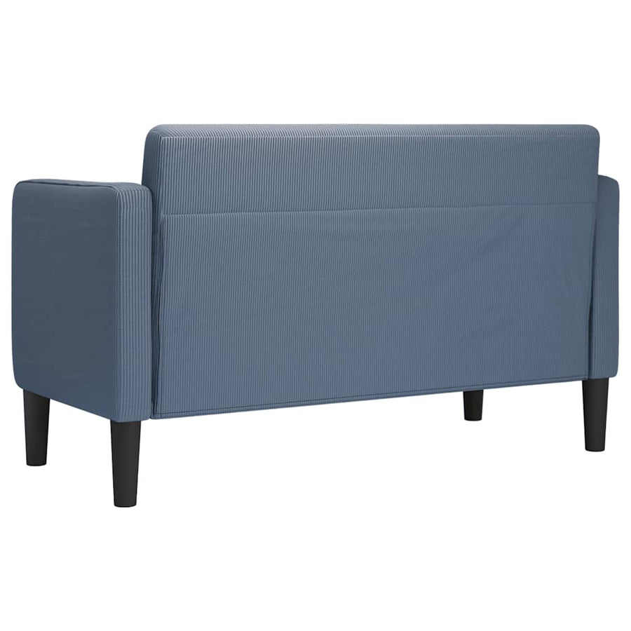 Loveseat bank 109 cm corduroy stof blauw