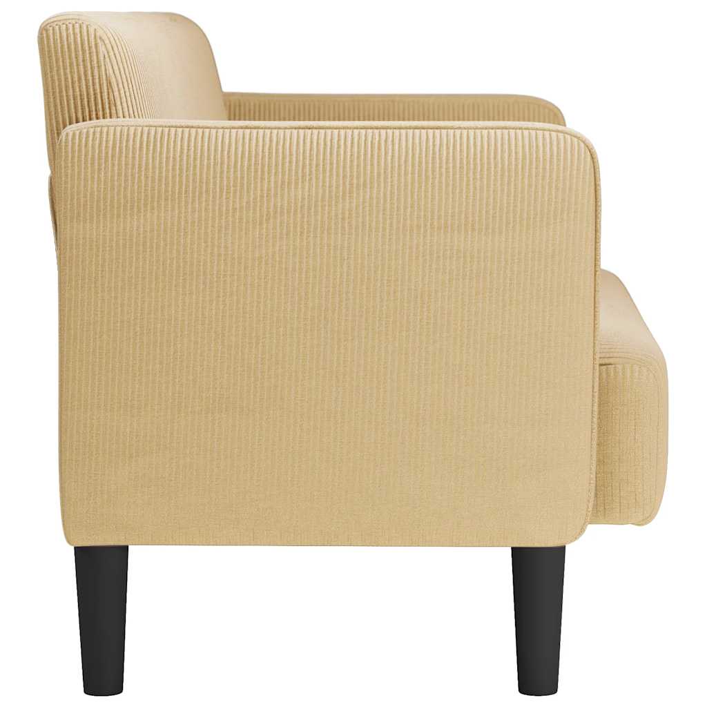 Loveseat bank 109 cm corduroy stof lichtgroen grijs
