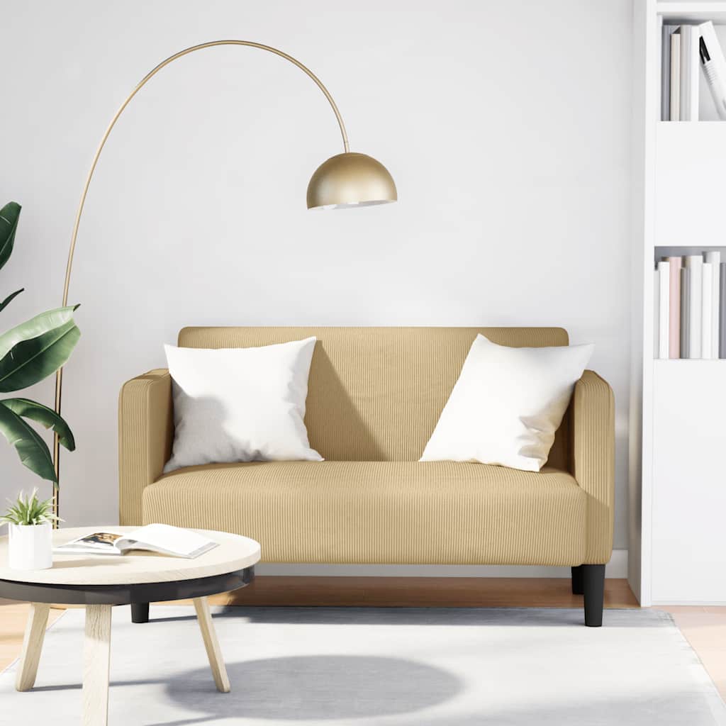 Loveseat bank 109 cm corduroy stof lichtgroen grijs