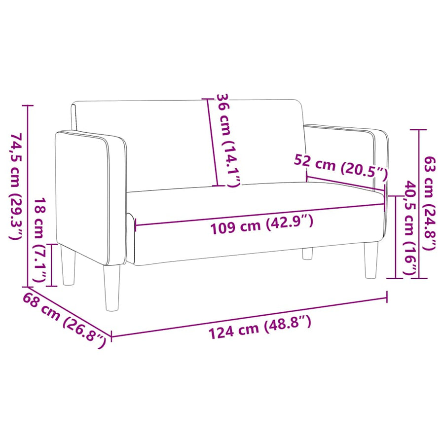 Loveseat bank 109 cm corduroy stof jungle groen