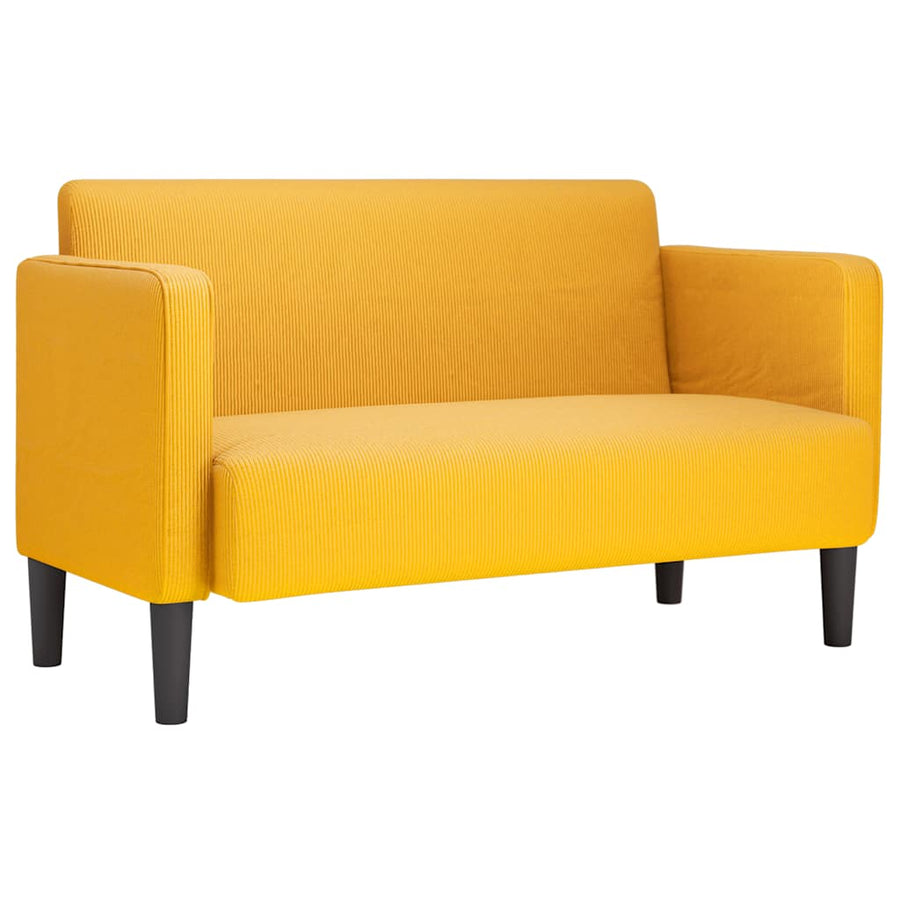 Loveseat bank 109 cm corduroy stof lichtgeel