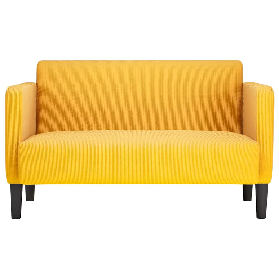 Loveseat bank 109 cm corduroy stof lichtgeel