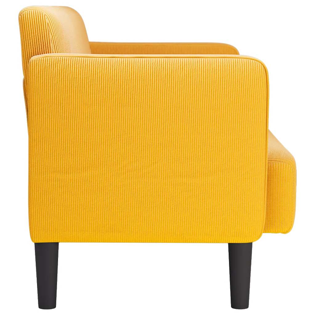 Loveseat bank 109 cm corduroy stof lichtgeel