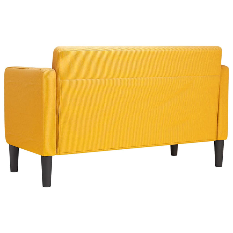 Loveseat bank 109 cm corduroy stof lichtgeel