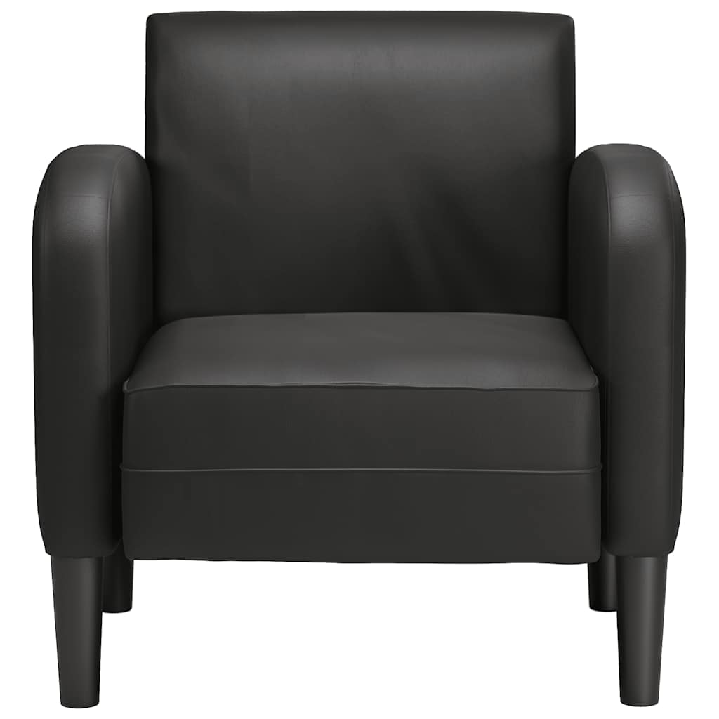 Fauteuil met armleuningen 54 cm kunstleer zwart