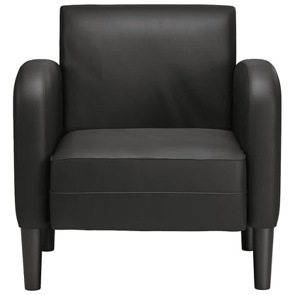 Fauteuil met armleuningen 54 cm kunstleer zwart
