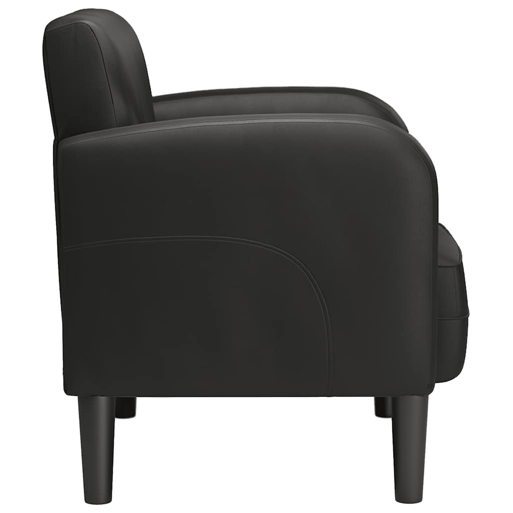 Fauteuil met armleuningen 54 cm kunstleer zwart