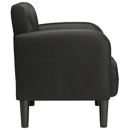 Fauteuil met armleuningen 54 cm kunstleer zwart