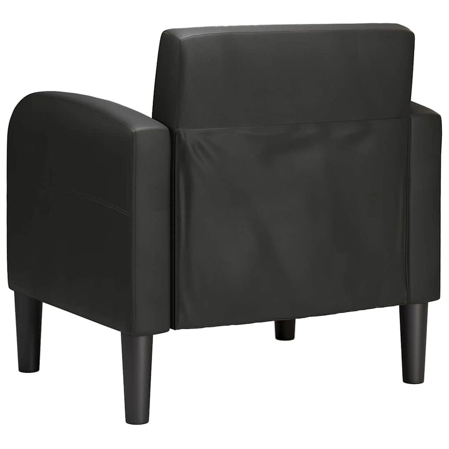 Fauteuil met armleuningen 54 cm kunstleer zwart
