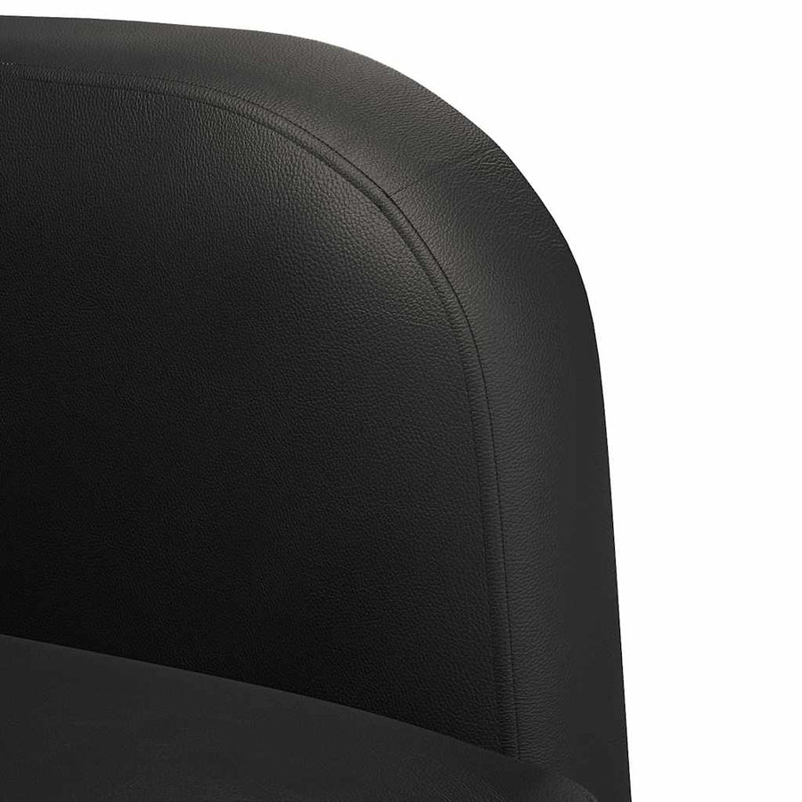 Fauteuil met armleuningen 54 cm kunstleer zwart