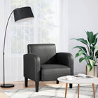 Fauteuil 54 cm kunstleer zwart