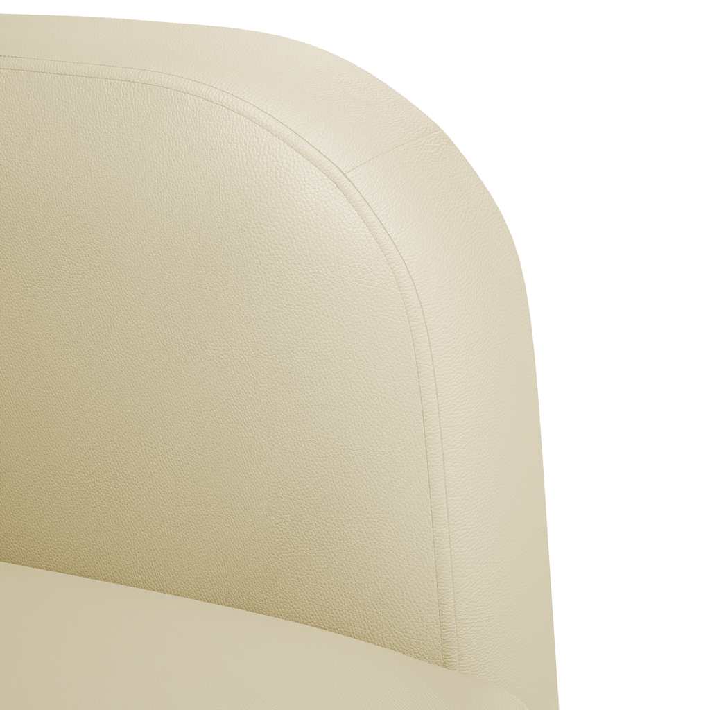 Fauteuil met armleuningen 54 cm kunstleer crèmekleurig