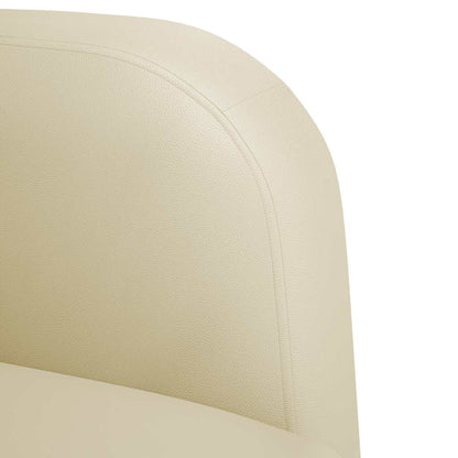 Fauteuil met armleuningen 54 cm kunstleer crèmekleurig