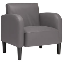 Fauteuil met armleuningen 54 cm kunstleer grijs