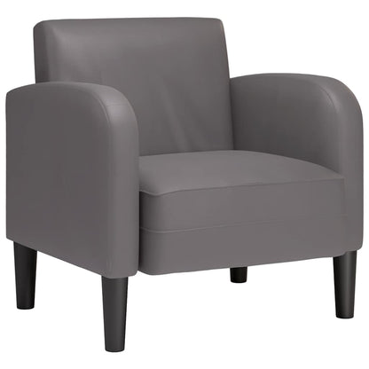 Fauteuil met armleuningen 54 cm kunstleer grijs