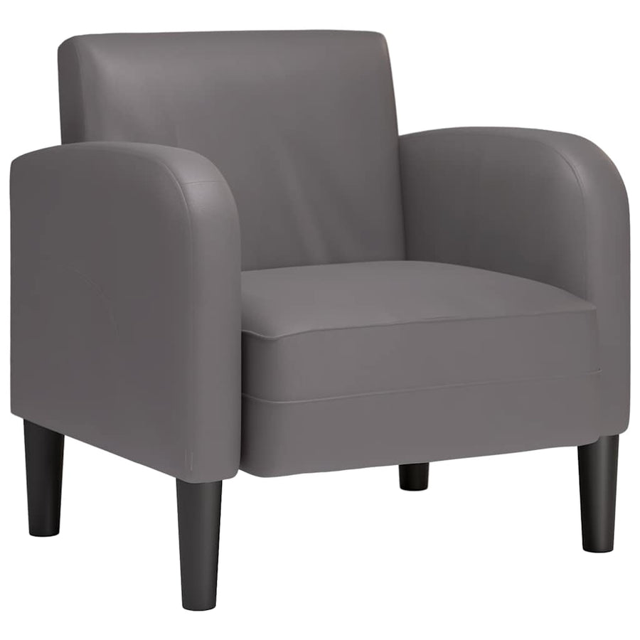 Fauteuil met armleuningen 54 cm kunstleer grijs