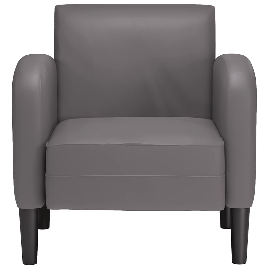 Fauteuil met armleuningen 54 cm kunstleer grijs