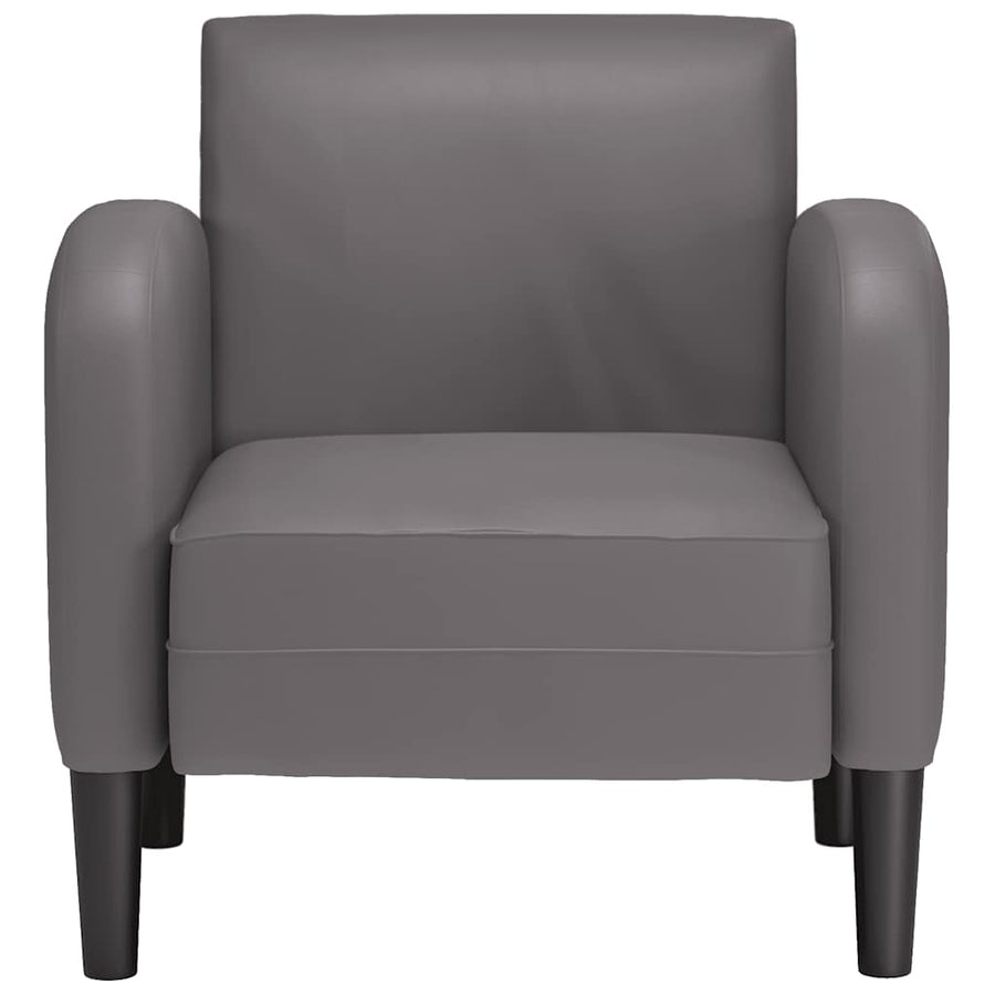 Fauteuil met armleuningen 54 cm kunstleer grijs