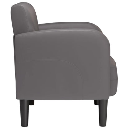 Fauteuil met armleuningen 54 cm kunstleer grijs