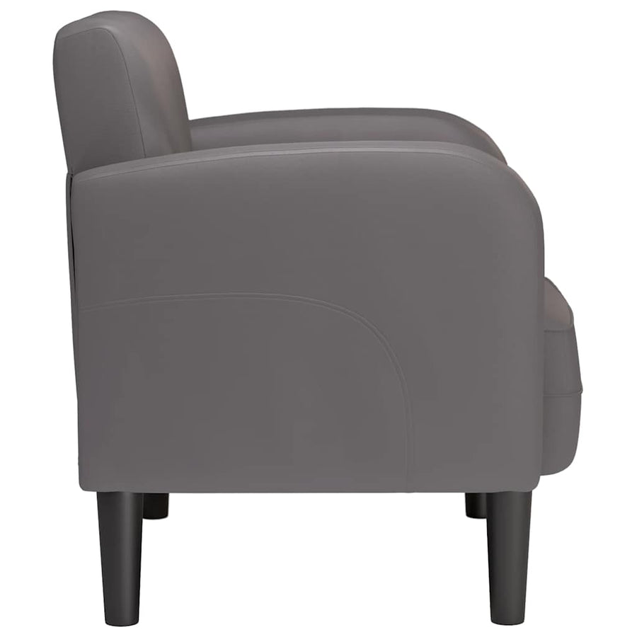 Fauteuil met armleuningen 54 cm kunstleer grijs