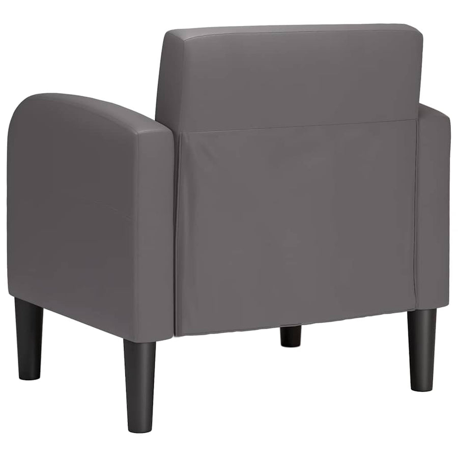 Fauteuil met armleuningen 54 cm kunstleer grijs
